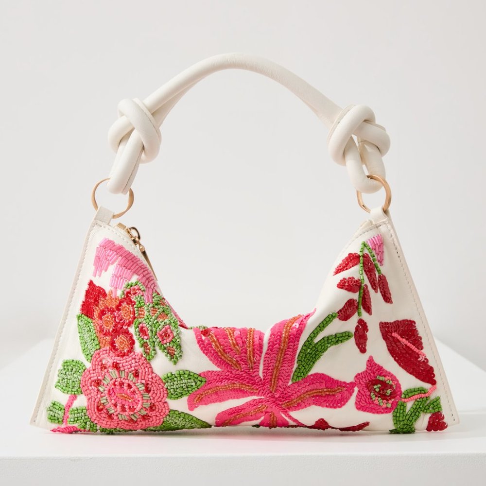 Cult Gaia Hera Nano Flower Beaded Shoulder Bag - La Selva Embellished